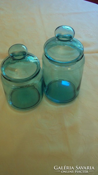 5 db.színes,konyhai üvegedény.=2 db.müzlitartó fedeles üveg+3 db.müzlis tál.
