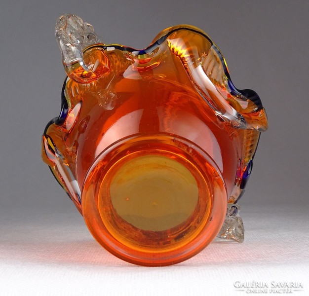 0M692 Régi muránói jellegű üveg kosár