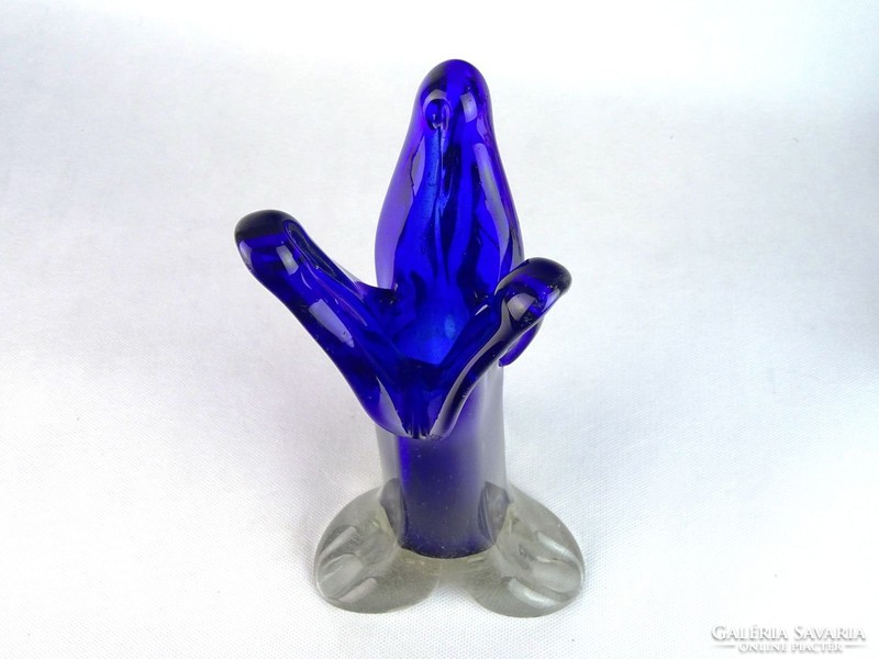 0M758 Régi művészi fújt üveg váza liliomváza 27 cm
