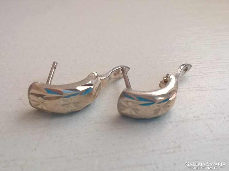 Marked silver stud earrings