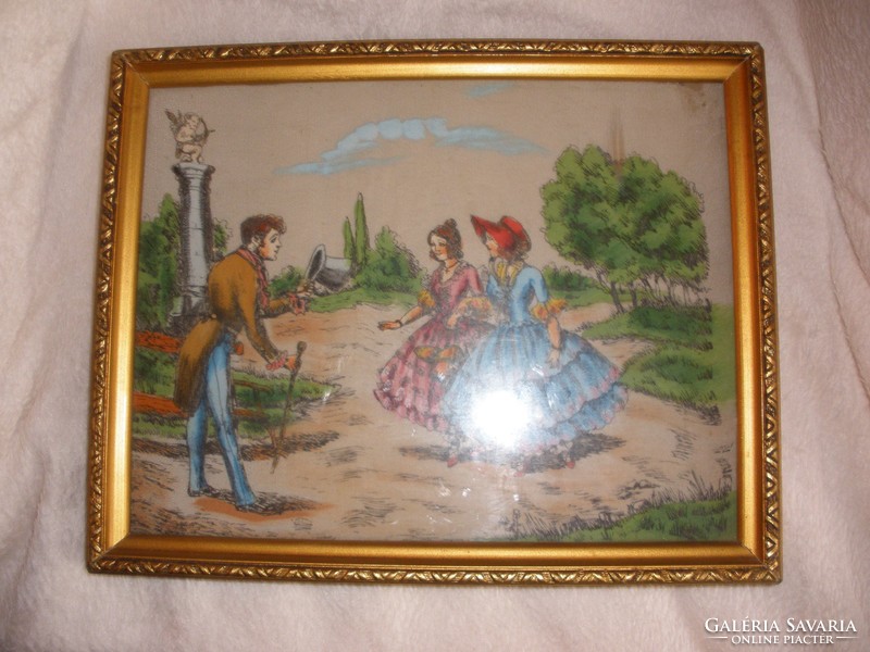 Antique, beautiful silk painting