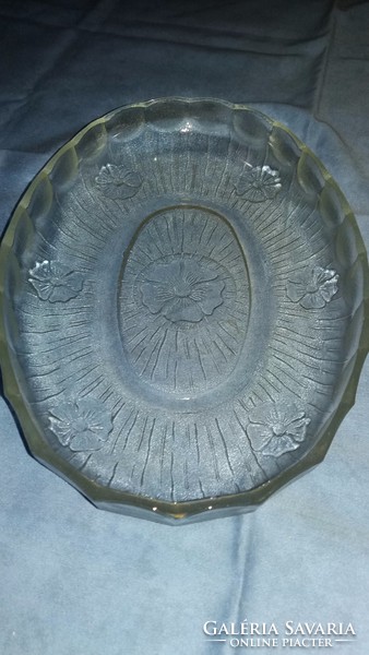 Ovális üveg kínáló tál (régi)