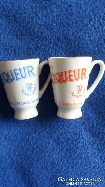 Porcelain liqueur cups with ears (6 pcs.)