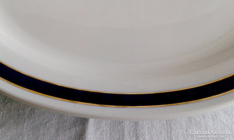 30 Cm Hollow Blue - Gold Striped Large Round Bowl