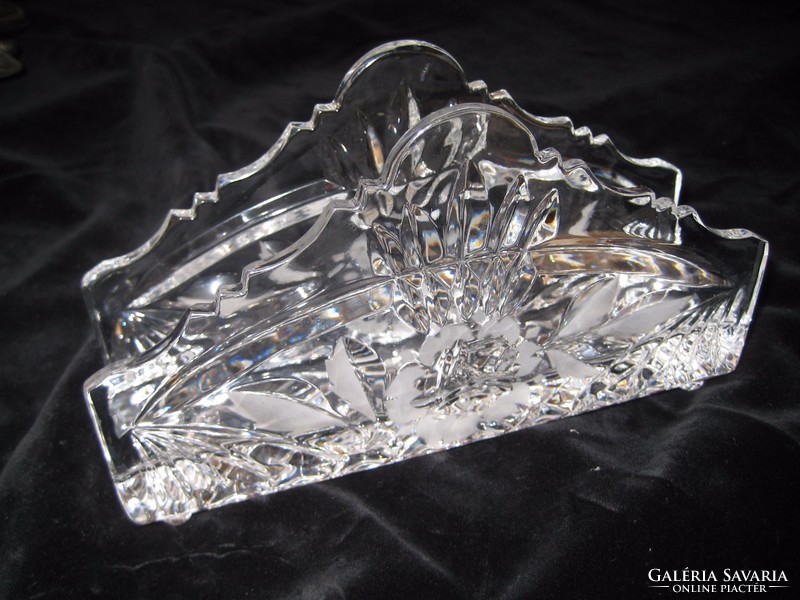 Polished glass, napkin holder, made in France