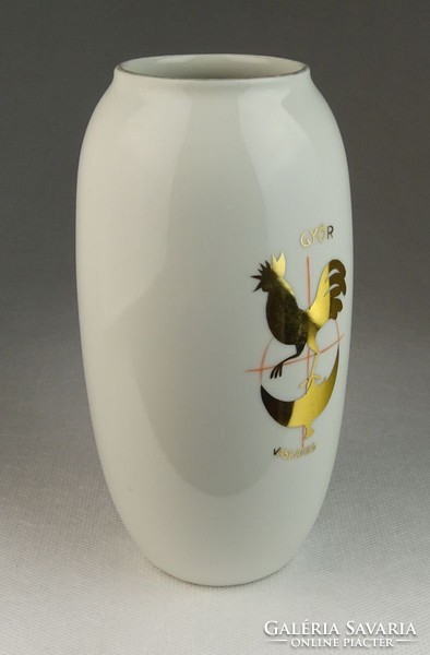 0N598 Vaskakas Győr Hollóházi porcelán váza 17 cm
