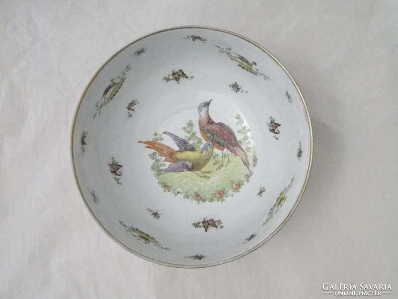 H037 Nagyméretű madaras porcelán asztalközép