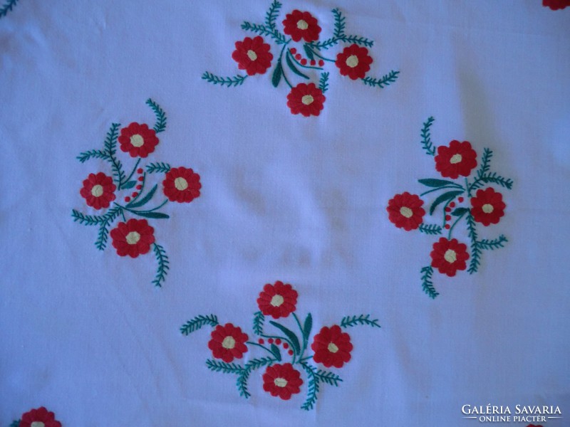 Highly embroidered Kalocsa tablecloth set with large 75x75 cm and 2 36x36 handmade original colors