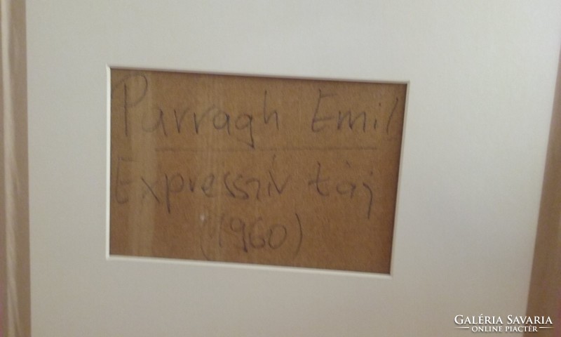Parragh Emil jelzéssel: Expresszív táj 1960.
