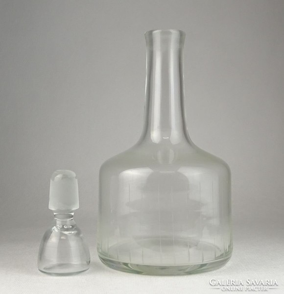 0N859 Csiszolt üveg ital kínáló dugóval 28 cm