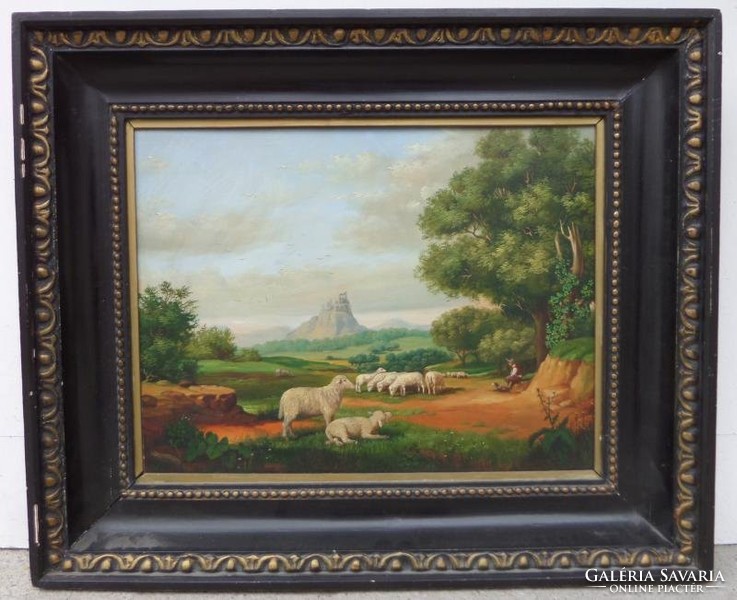 19.sz.i osztrák festő: Tájkép juhokkal