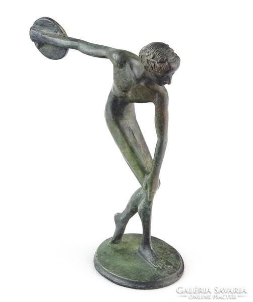 0O144 Diszkoszvető olimpikon bronz szobor 17.5 cm