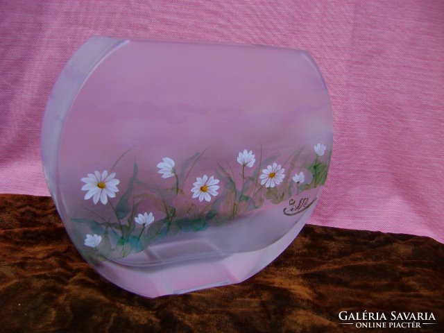Three-layer glass vase with gallé sign