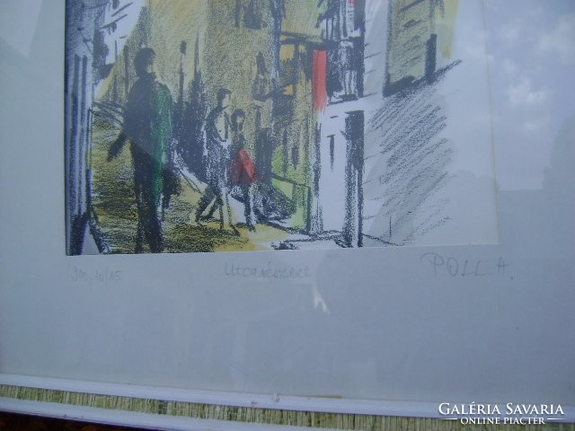 Poll Hugó: Bretagnei utca részlet, pasztel-papír festmény