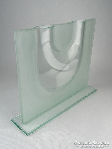 0O269 Művészi modern üveg díszváza 28 cm