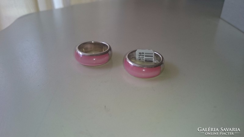 Ezüst NAGA 925 gyűrű pink macskaszem kővel. 