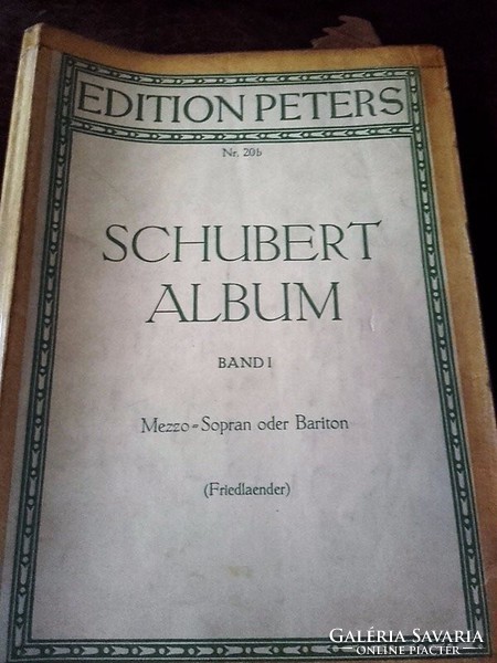 Old sheet music - Schubert album band i. Mezzo soprano or baritone edition peters no. 20B