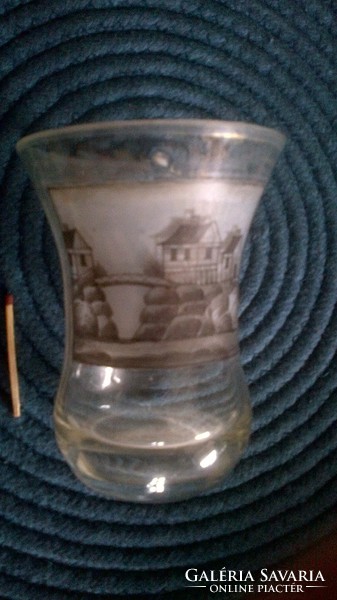 XIX.sz.-i hutaüveg pohár 