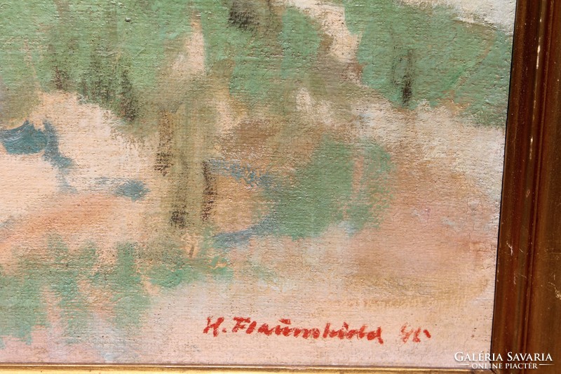 Coastal Dunes - Old Oil Painting, 1945