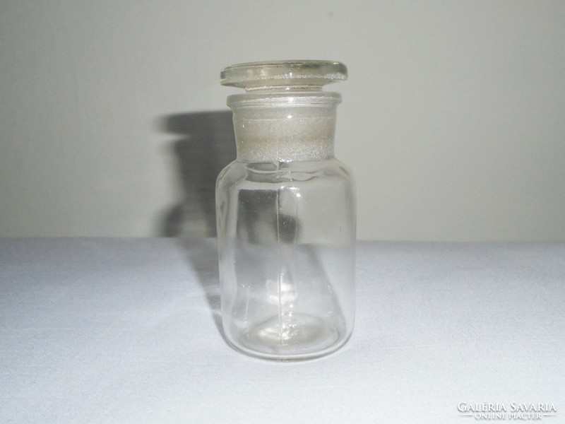 Régi üveg dugós üveg palack - patika gyógyszertári gyógyszeres - 50 ml