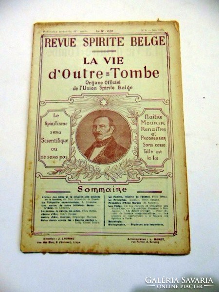 REVUE SPIRITE BELGA LA VIE d'Outre-Tombe	1925	május		8		RÉGI ÚJSÁG	947