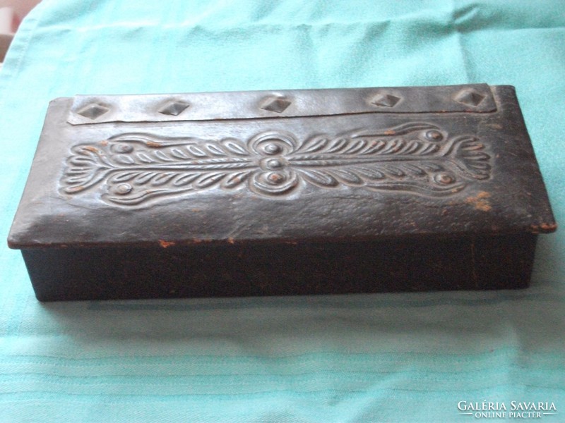Antique leather covered gift box for sale!