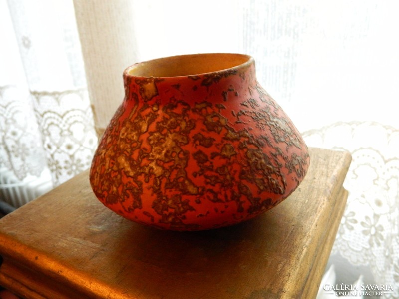 Tófej iparművészeti retro kerámia váza