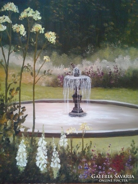 Fountain - oil painting