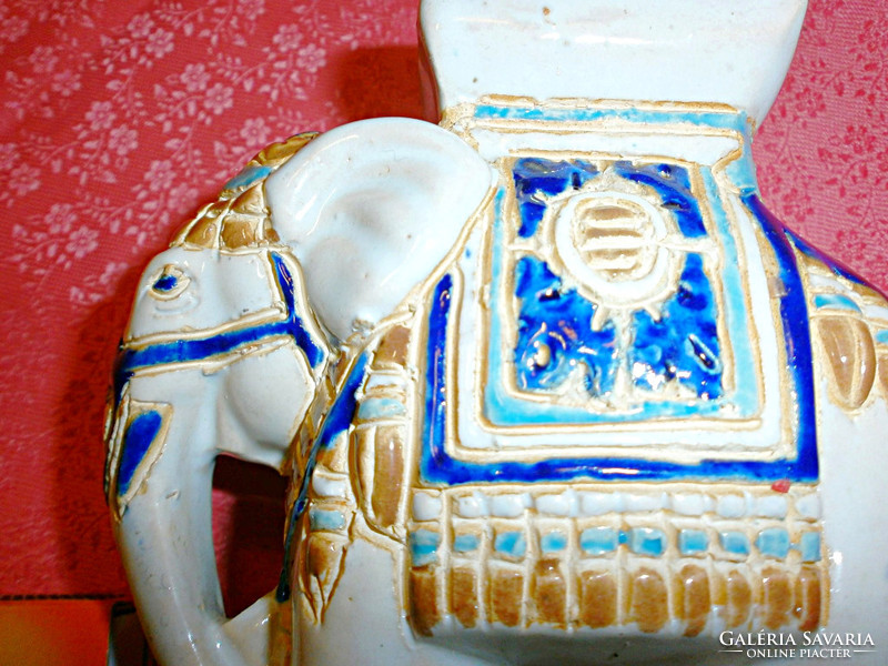 Majolica glazed ceramic elephant