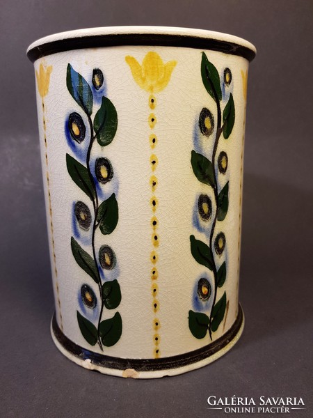 Hand-painted vase by Emil Fischer Budapest