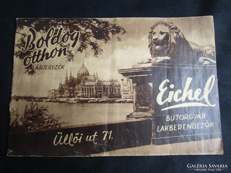 Art deco deco interior furnishing eichel furniture factory furniture catalog price list advertisement Budapest 1941