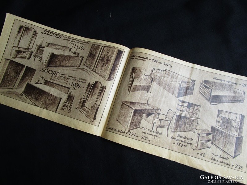 Art deco deco interior furnishing eichel furniture factory furniture catalog price list advertisement Budapest 1941