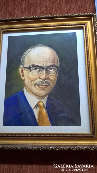 Pikó László Festmény Akvarell / Gábor Dénes Portré