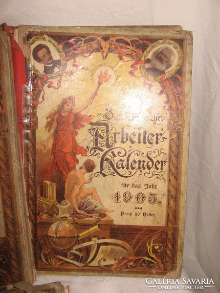 Könyv - 8 db - Osztrák Arbeiter Kalendárium 1902 - 3 - 4 - 5 - 6 - 7 - 9 -10   8 db - TAPÉTÁZNI IS