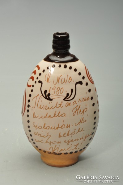 Bottle painted with inscription bird field.