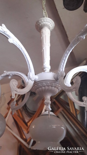 Bronze chandelier, painted white