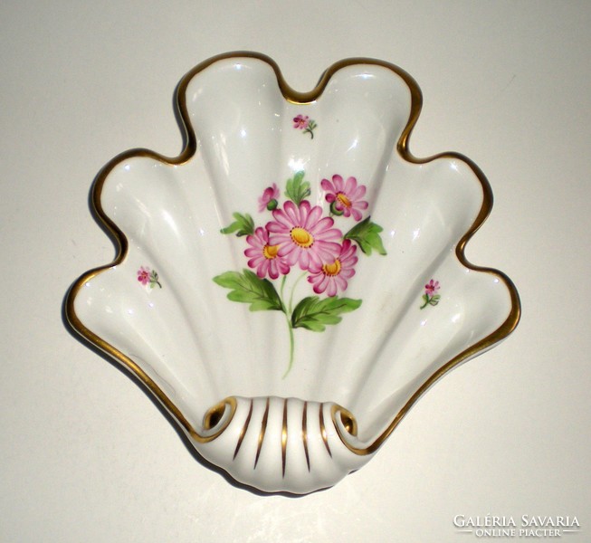 Herend flower pattern shell bowl