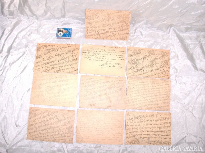 Tíz darab levelezőlap a 30-as évekből