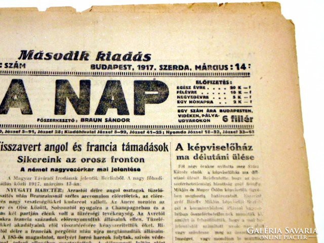 A NAP 	1917	március		14		RÉGI ÚJSÁG	991