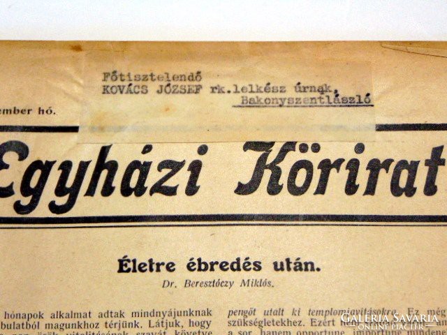 EGYHÁZI KÖRIRAT	1945	november				RÉGI ÚJSÁG	1017