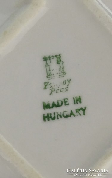 0O852 Zsolnay porcelán PÉCS címeres tálka
