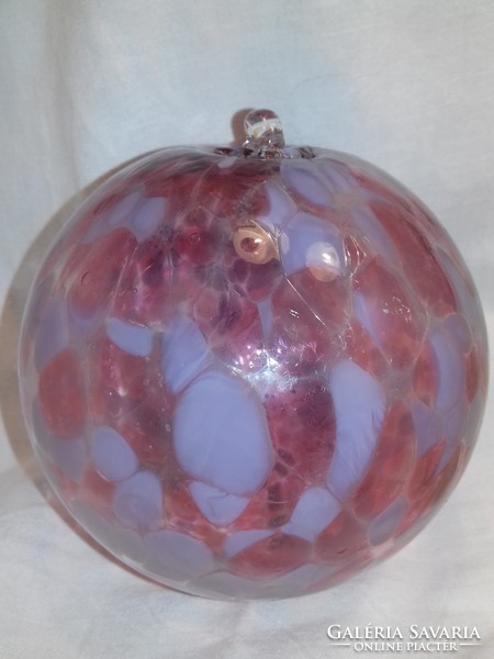 MOST ÉRDEMES! Színes márványos nehéz üveggömb 12 cm átmérővel lakás dekor vagy is karácsonyfadísz
