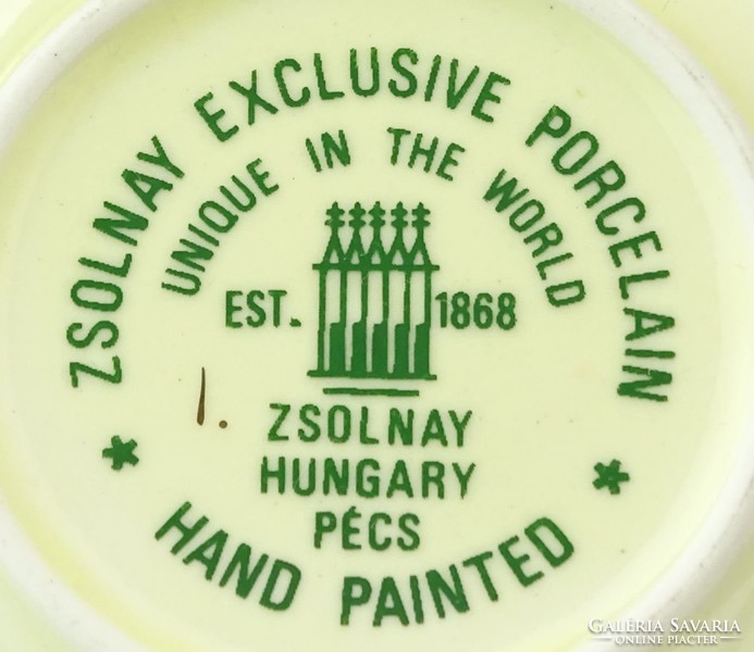 0O963 Vajszínű Zsolnay porcelán hamutál tálka 