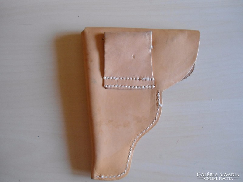 Pisztolytáska, Bőr pisztolytáska  vastag bőr, 3-4 mm vastag, Pisztolyöv táska
