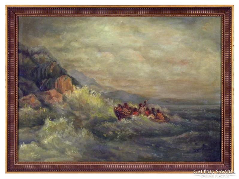 Bay(?) közép-európai festő 1900 kör : Hajótöröttek