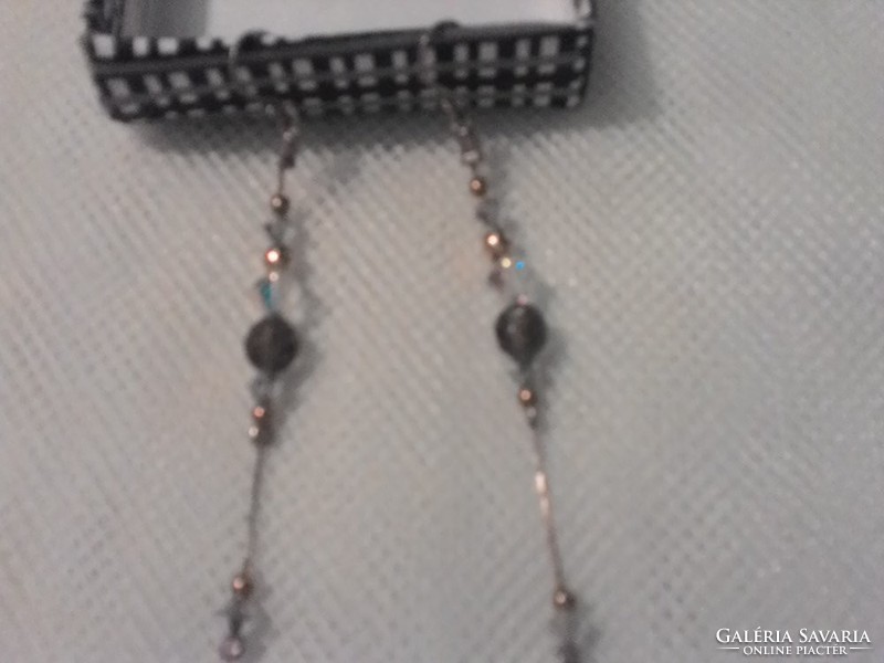 Silver earrings decorated with Swarovski stones