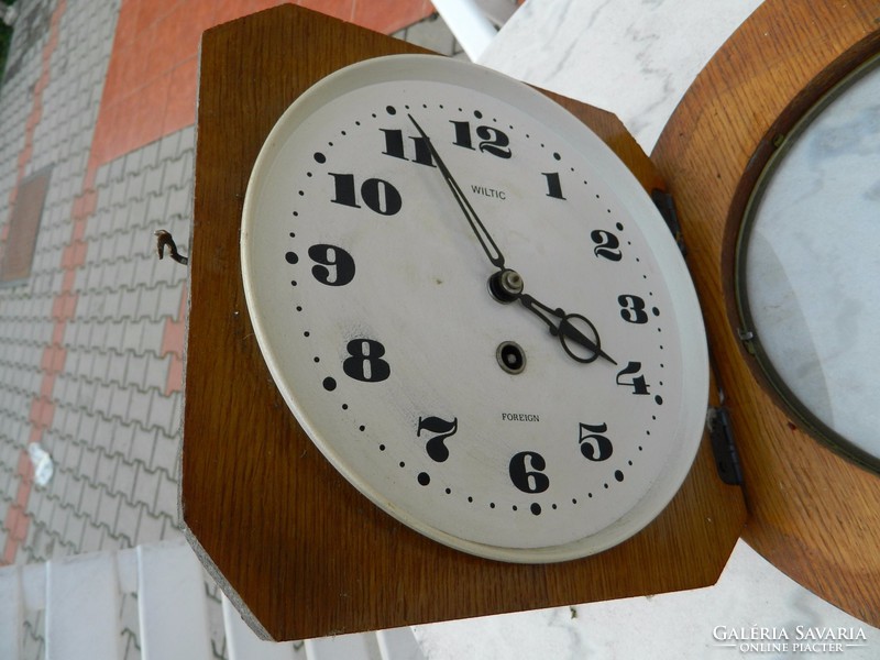 Wictic foreign antique wooden inlaid wall clock - incomplete!