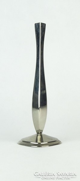 0P606 Elegáns krómozott fém szálváza 19 cm