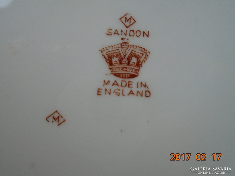 ANTIK angol IMARI mintás kézzel festett aranyozott tál JH Middleton&Co SANDON jelzéssel
