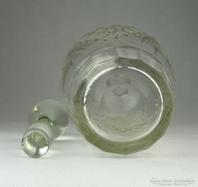 0P390 Régi csiszolt üveg kínáló dugóval 31.5 cm